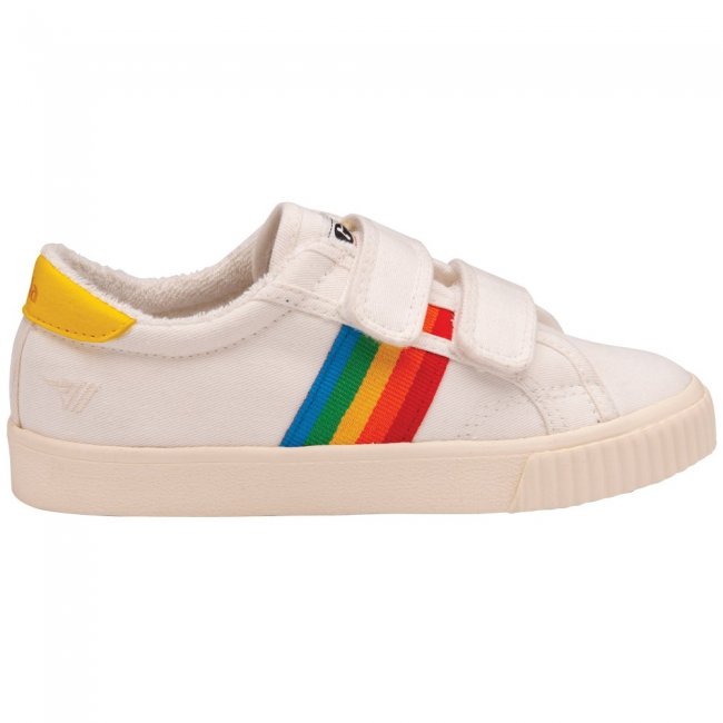 Vegan Gola Classics Kids Tennis Mark Cox Rainbow Strap - Off White/Multi
