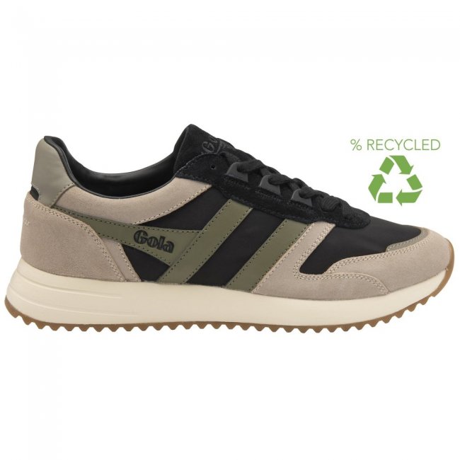 Gola Classics Men's Chicago Sneakers - Black/Feather Grey/Khaki