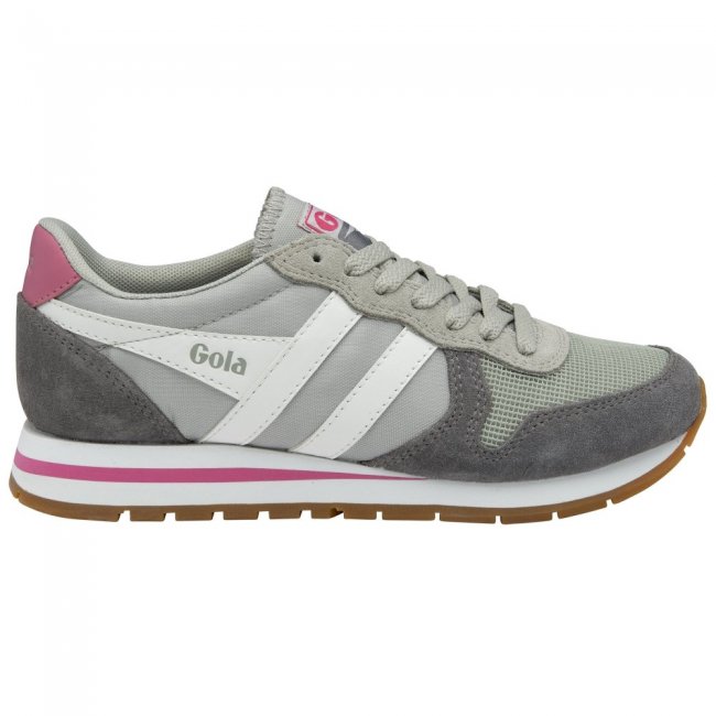 Gola Classics Women's Daytona Sneakers - Light Grey/White/Fluro Pink