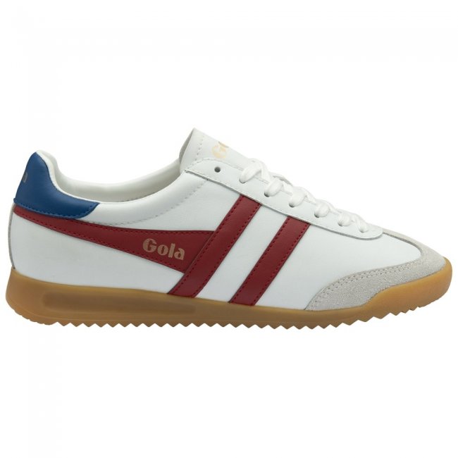 Gola Classics Men's Torpedo Leather Sneakers - White/Deep Red/Sapphire
