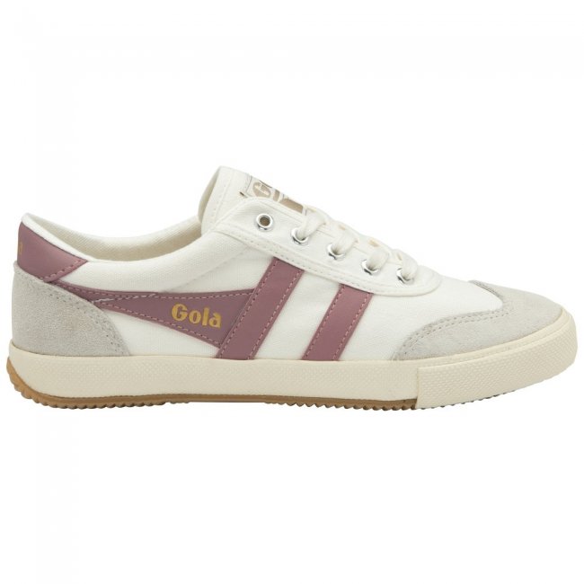 Gola Classics Women's Badminton Plimsoll Sneakers - Off White/Dusty Rose