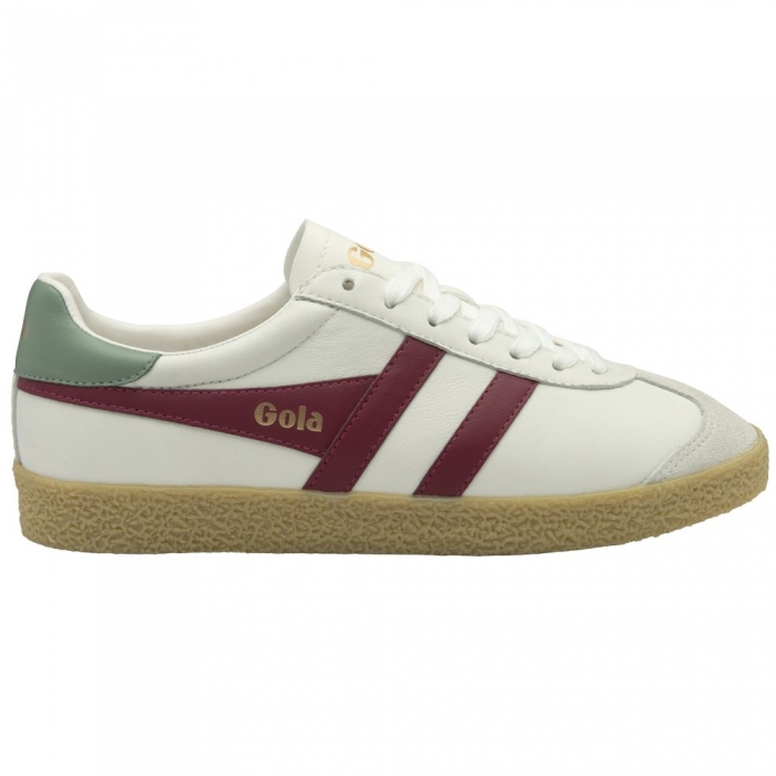 Gola Classics Women's Medallist Leather Sneakers - White/Cerise/Green Mist/Gum