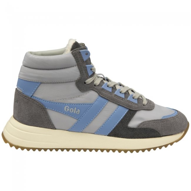 Gola Classics Women's Chicago High Sneakers - Light Grey/Vista Blue/Vista Blue