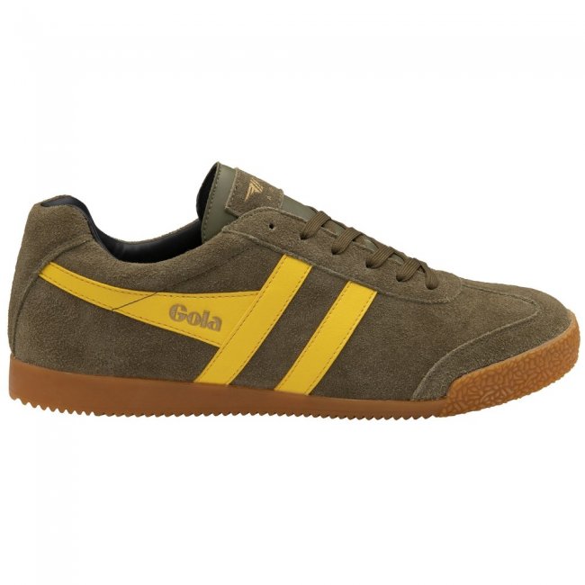 Gola Classics Men's Harrier Suede Sneakers - Khaki/Sun/Black