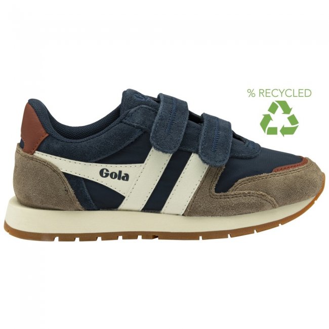 Gola Classics Kids' Austin Strap Sneakers - Navy/Rhino/Off White