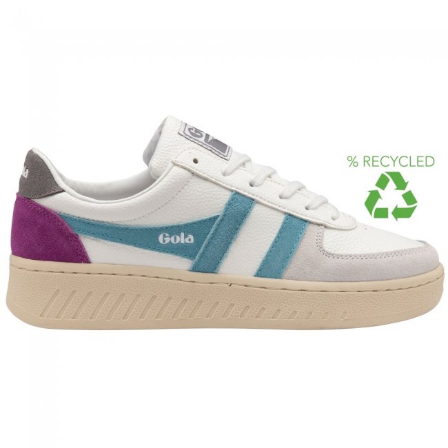 Gola Classics Women's Grandslam Trident Sneakers - White/Ocean/Ash