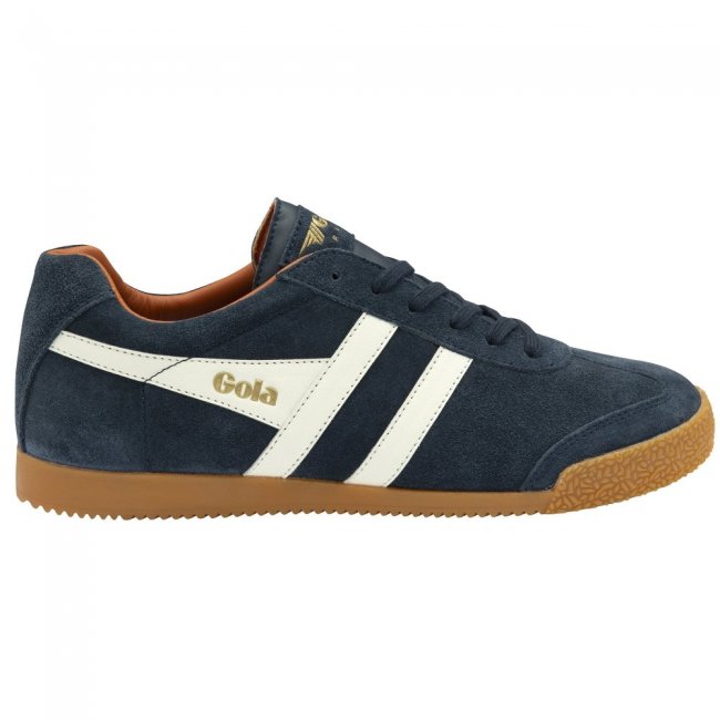 Gola Classics Men's Harrier Suede Sneakers - Navy/Off White/Moody Orange