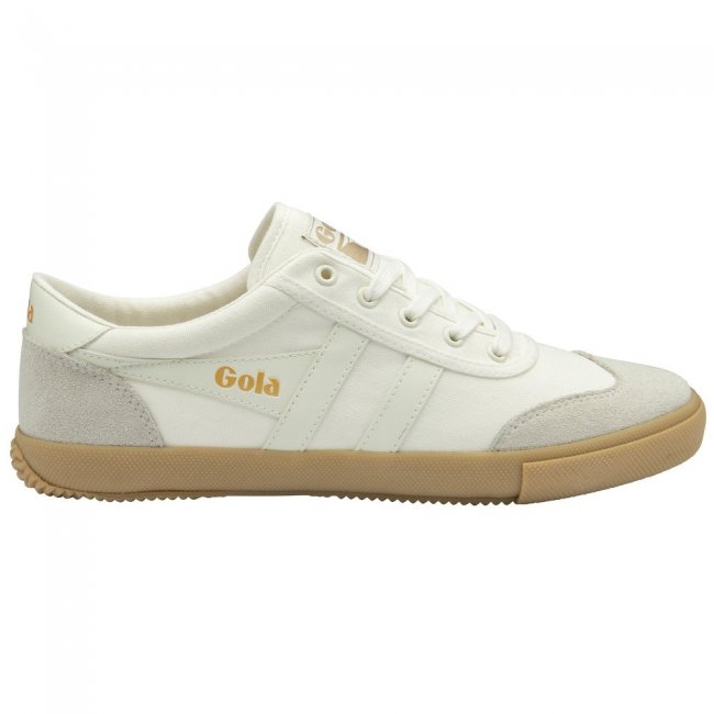 Gola Classics Men's Badminton Plimsoll Sneakers - Off White/Off White/Gum