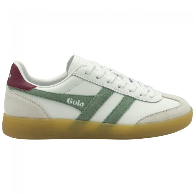 Gola Classics Women's Viper Leather Sneakers - White/Green Mist/Cerise/Gum
