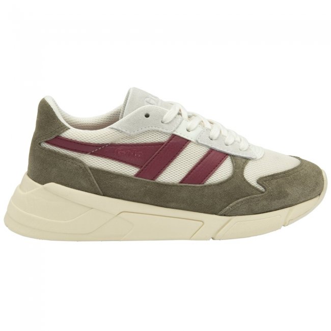 Gola Classics Women's Tempest Sneakers - Off White/Khaki/Raspberry