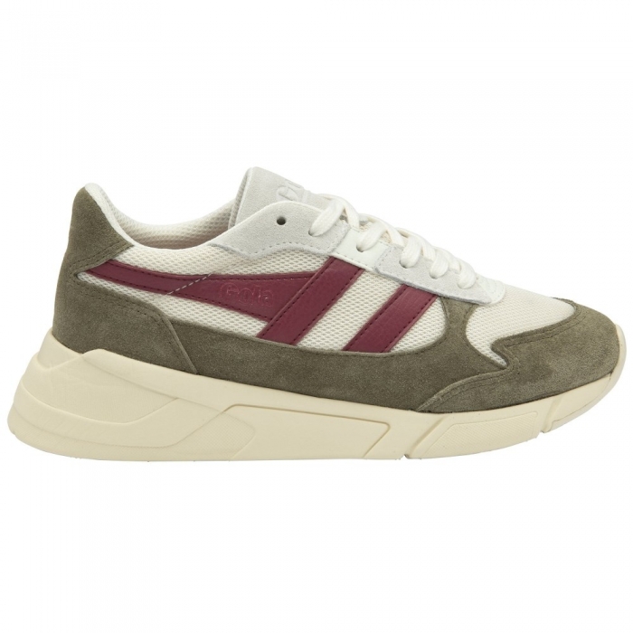 Gola Classics Women's Tempest Sneakers - Off White/Khaki/Raspberry