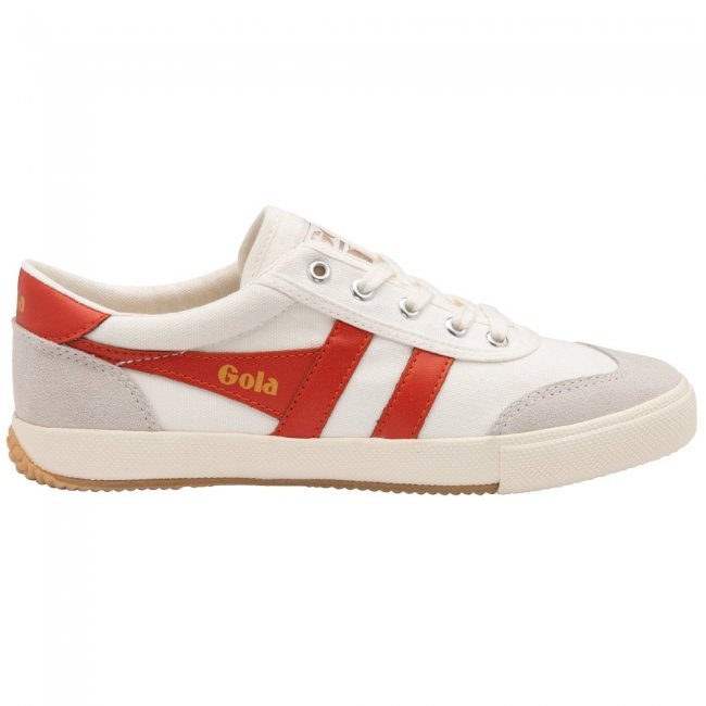 Gola Classics Women's Badminton Plimsoll Sneakers - Off White/Saffron
