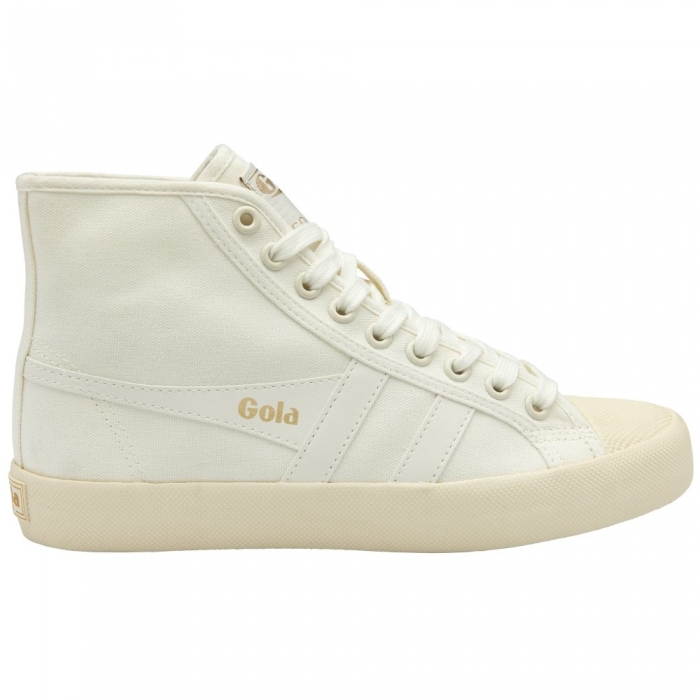Vegan Gola Classics Women's Coaster High Sneakers - Off White/Off White/Gold