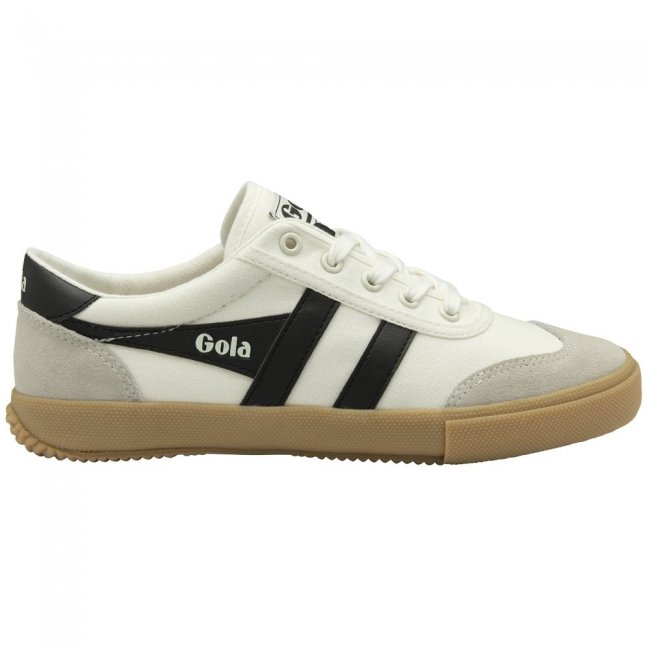 Gola Classics Women's Badminton Plimsoll Sneakers - Off White/Black/Gum