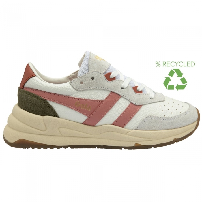 Gola Classics Women's Saturn Sneakers - White/Coral Pink/Khaki