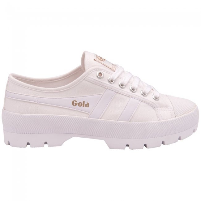 Vegan Gola Classics Women's Coaster Peak Sneakers - White/White/White