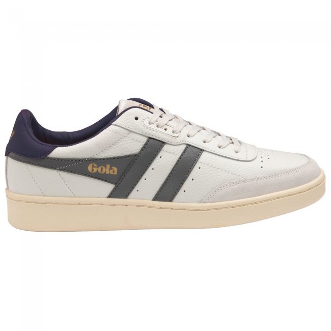 Gola Classics Men's Contact Leather Sneakers - White/Ash/Navy