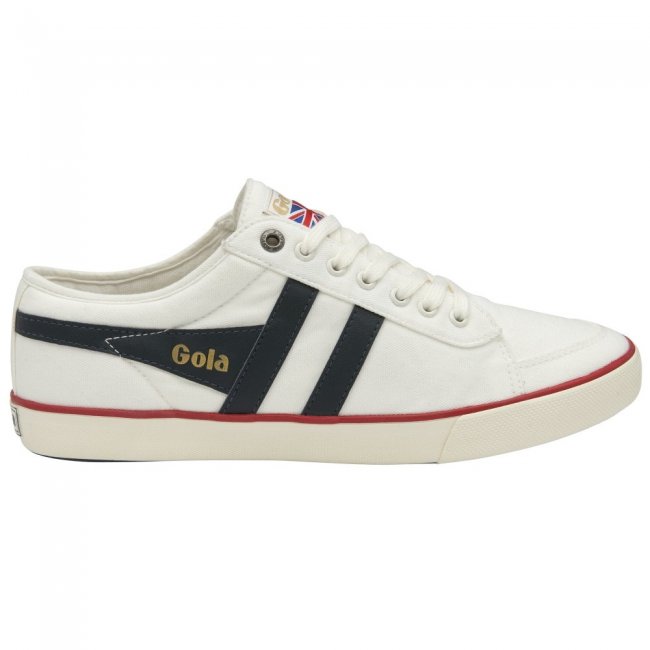 Vegan Gola Classics Men's Comet Plimsoll Sneakers - Off White/Navy/Red