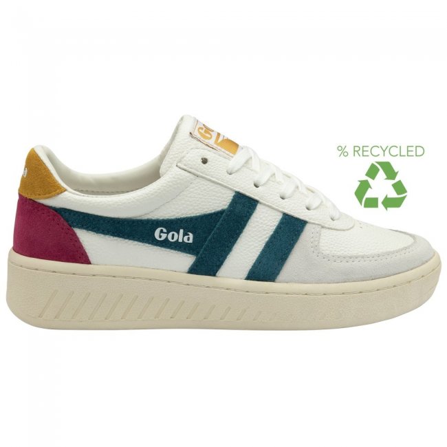 Gola Classics Women's Grandslam Trident Sneakers - White/Peacock/Sun