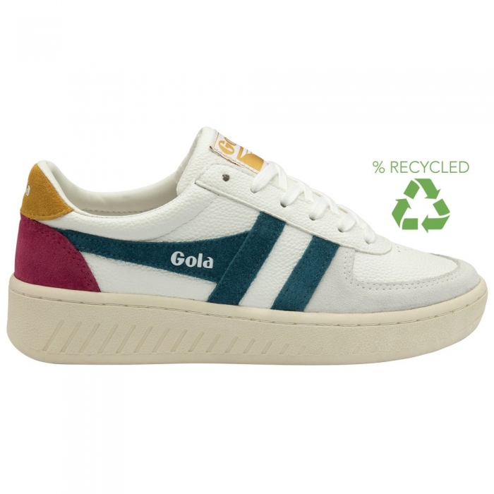 Gola Classics Women's Grandslam Trident Sneakers - White/Peacock/Sun