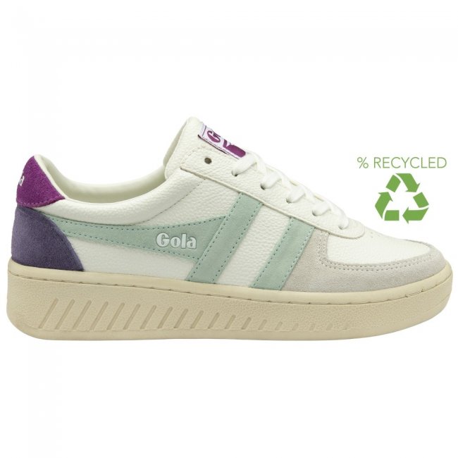 Gola Classics Women's Grandslam Trident Sneakers - White/Surf/Foxglove