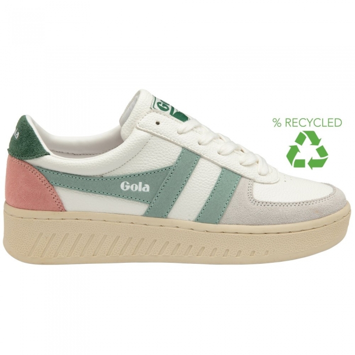 Gola Classics Women's Grandslam Trident Sneakers - White/Green Mist/Evergreen