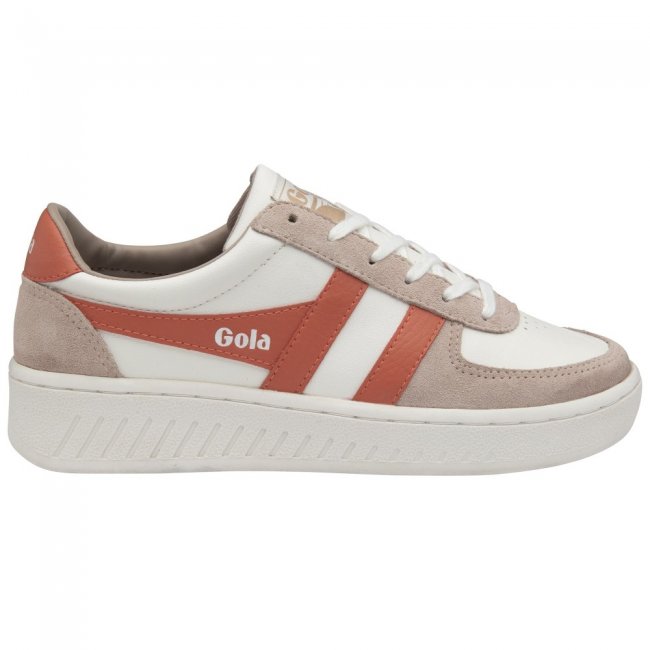 Gola Classics Women's Grandslam Pure Sneakers - White/Blossom/Hot Coral