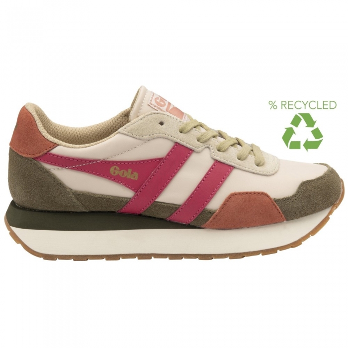Gola Classics Women's Indiana Sneakers - Wheat/Khaki/Raspberry