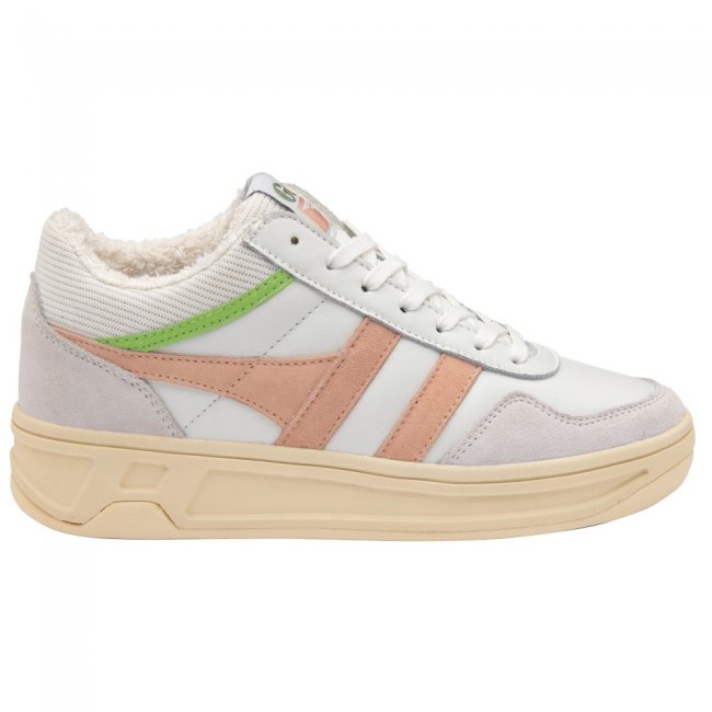 Gola Classics Women's Swerve Sneakers - White/Pearl Pink/Patina Green