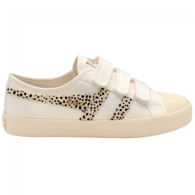 Vegan Gola Classics Women's Coaster Safari Strap - Off White/Cheetah