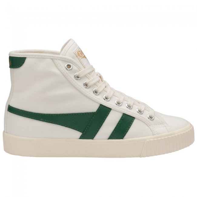 Gola Classics Women's Tennis Mark Cox High Sneakers - Off White/Dark Green