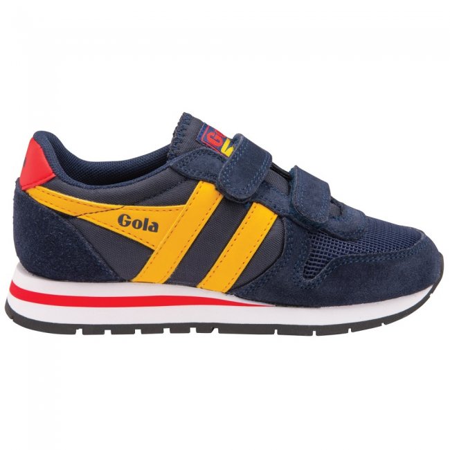 Gola Classics Kids' Daytona Strap Sneakers - Navy/Sun/Red