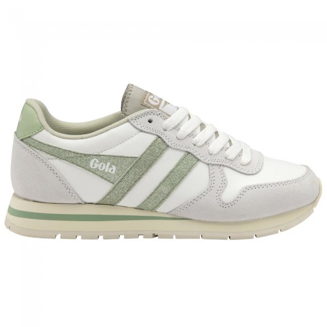 Gola Classics Women's Daytona Glitter Sneakers - White/Light Green
