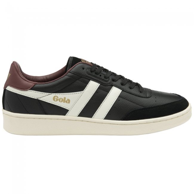 Gola Classics Men's Contact Leather Sneakers - Black/Off White/Burgundy