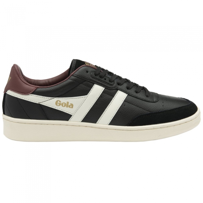 Gola Classics Men's Contact Leather Sneakers - Black/Off White/Burgundy