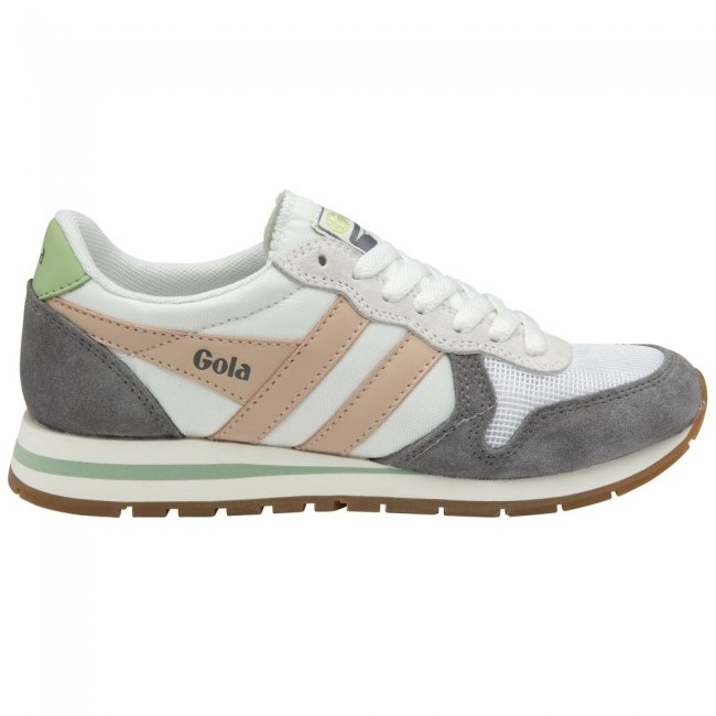 Gola Classics Women's Daytona Sneakers - White/Pearl Pink/Patina Green