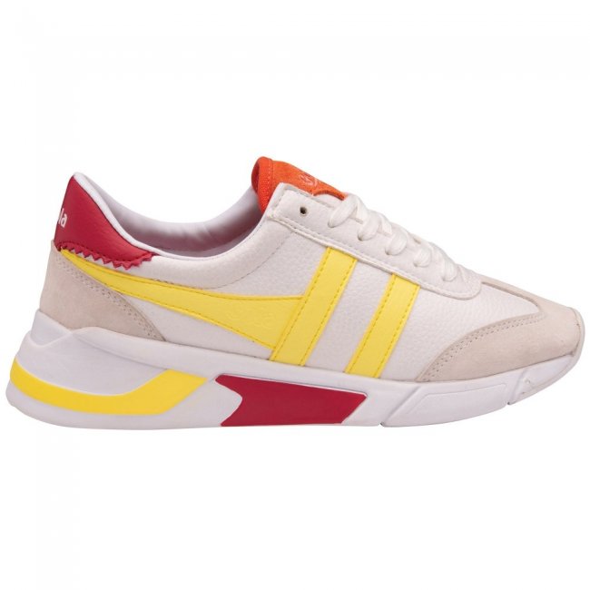 Gola Classics Women's Eclipse California Sneakers - White/Limelight/Raspberry
