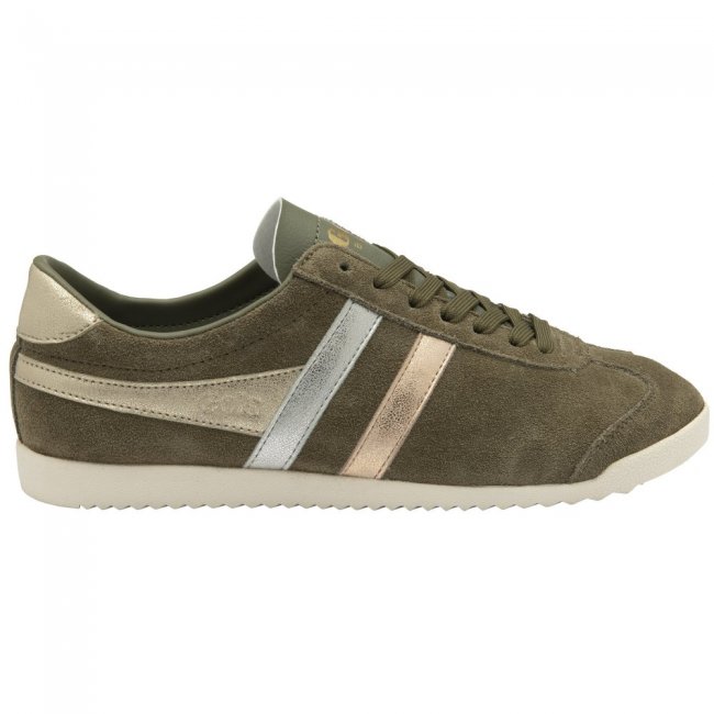 Gola Classics Women's Bullet Mirror Trident Sneakers - Khaki/Silver/Gold