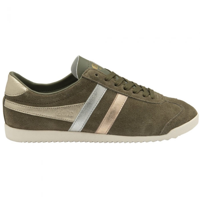Gola Classics Women's Bullet Mirror Trident Sneakers - Khaki/Silver/Gold