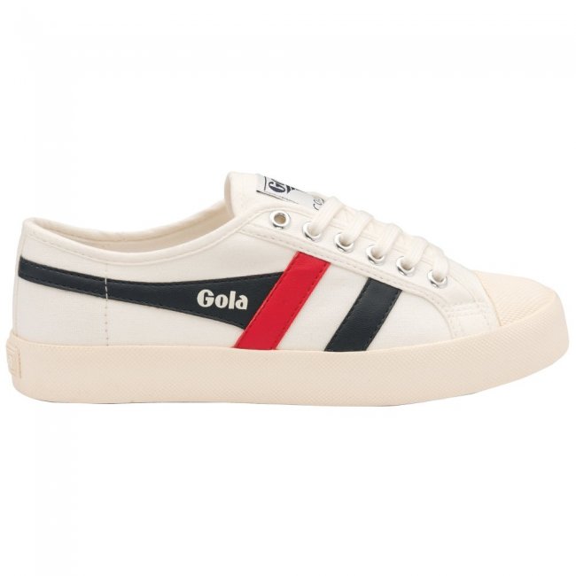 Vegan Gola Classics Women's Coaster - Off White/Navy/Red