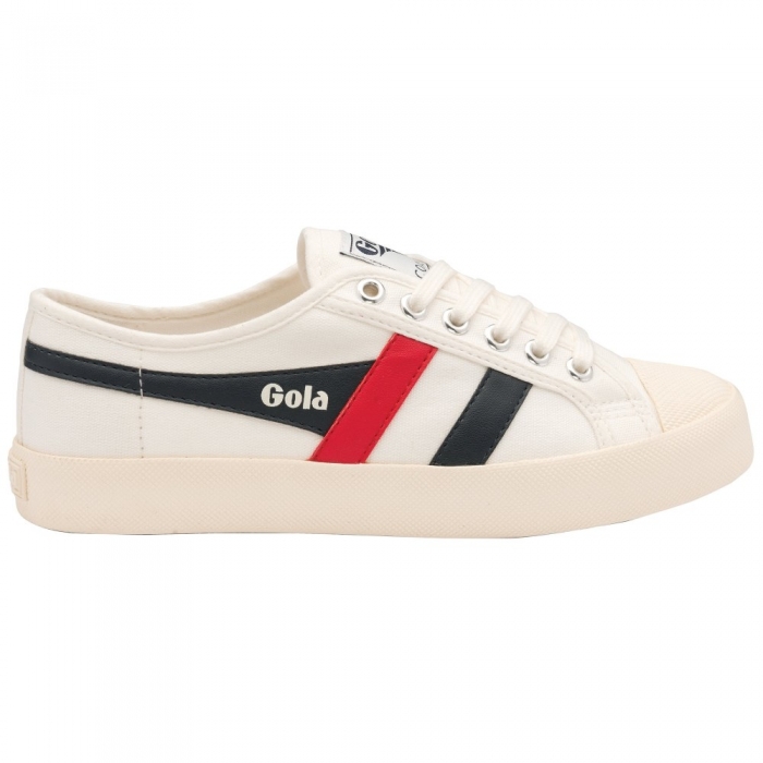 Vegan Gola Classics Women's Coaster - Off White/Navy/Red