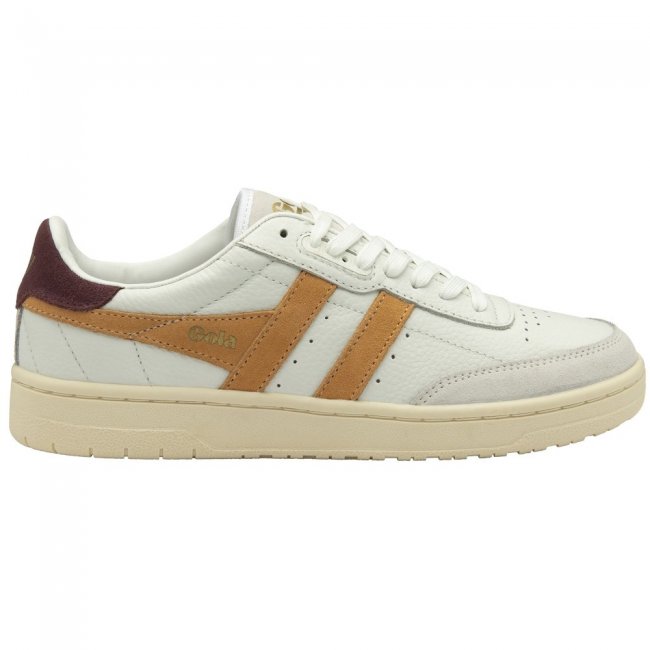 Gola Classics Women's Falcon Sneakers - White/Salmon/Windsor Wine