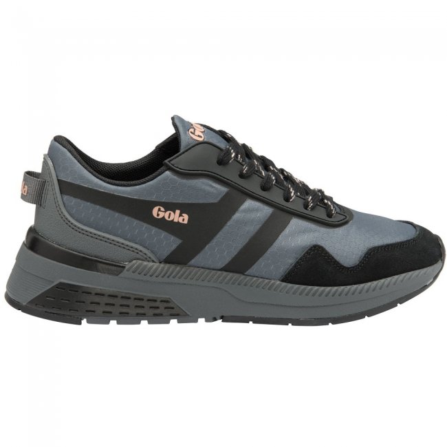 Gola Performance Women's Atomics Sneakers - Charcoal/Black/Pearl Pink