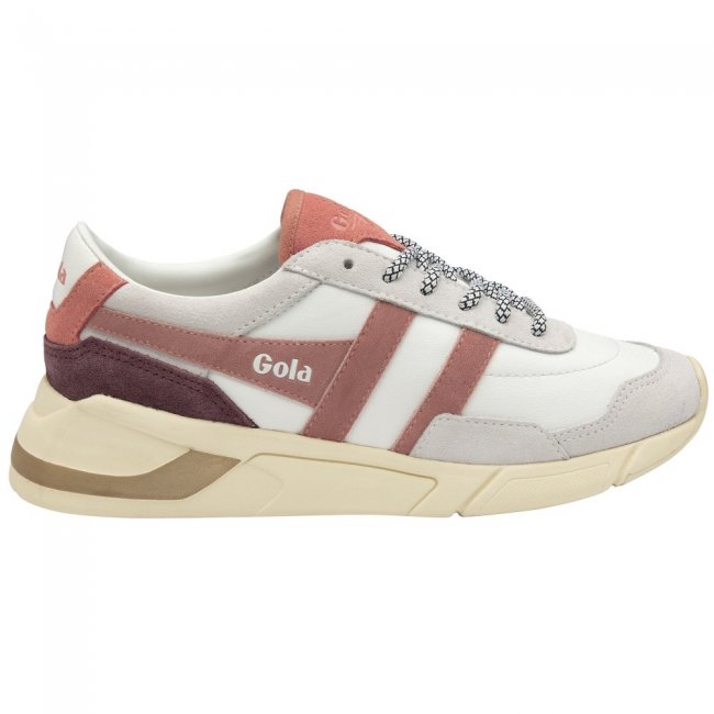 Gola Classics Women's Eclipse Pure Sneakers - White/Dusty Rose/Coral Pink