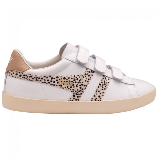 Gola Classics Women's Nova Strap Safari Sneakers - White/Cheetah/Nude