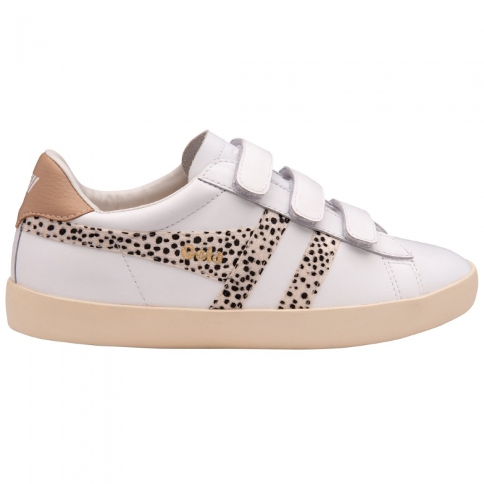 Gola Classics Women's Nova Strap Safari Sneakers - White/Cheetah/Nude