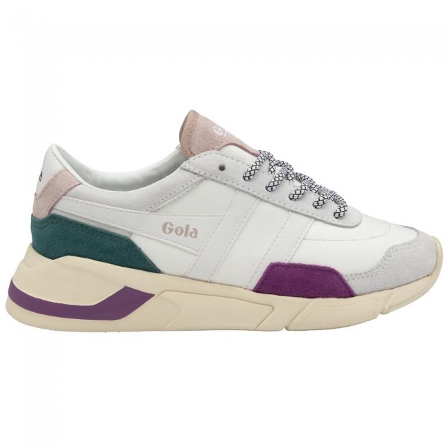 Gola Classics Women's Eclipse Trident Sneakers - White/Foxglove/Chalk Pink