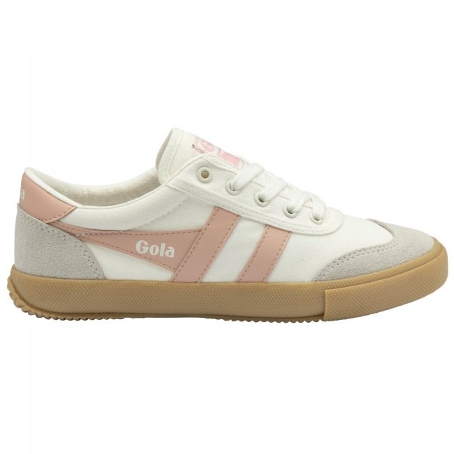 Gola Classics Women's Badminton Plimsoll Sneakers - Off White/Pearl Pink/Gum
