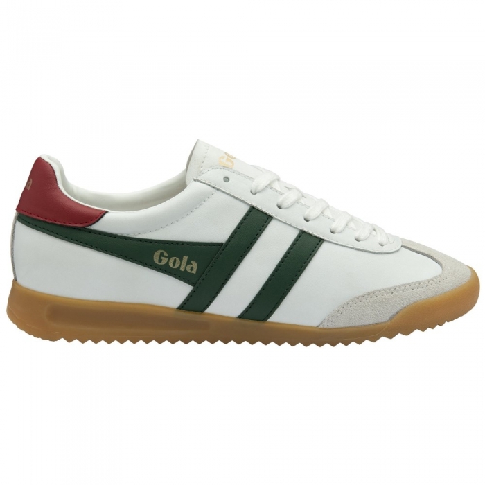 Gola Classics Men's Torpedo Leather Sneakers - White/Evergreen/Deep Red