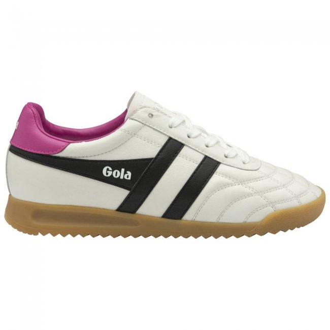 Gola Classics Women's Stadium Sneakers - White/Black/Shocking Pink